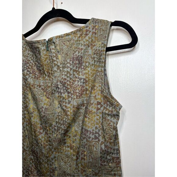 Peruvian Connection Green Tribal Print Cotton Midi Dress size 6 NWOT - Picture 9 of 10